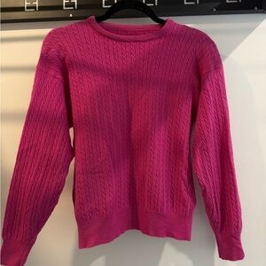 Pink Cable Knit Women's Sweater
